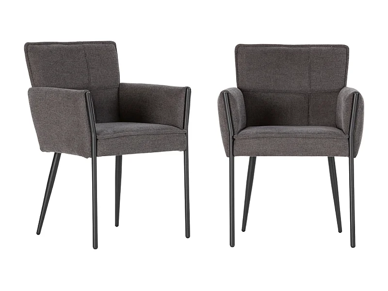 Set of 2 fabric armchairs with metal legs H85 cm - ELINA