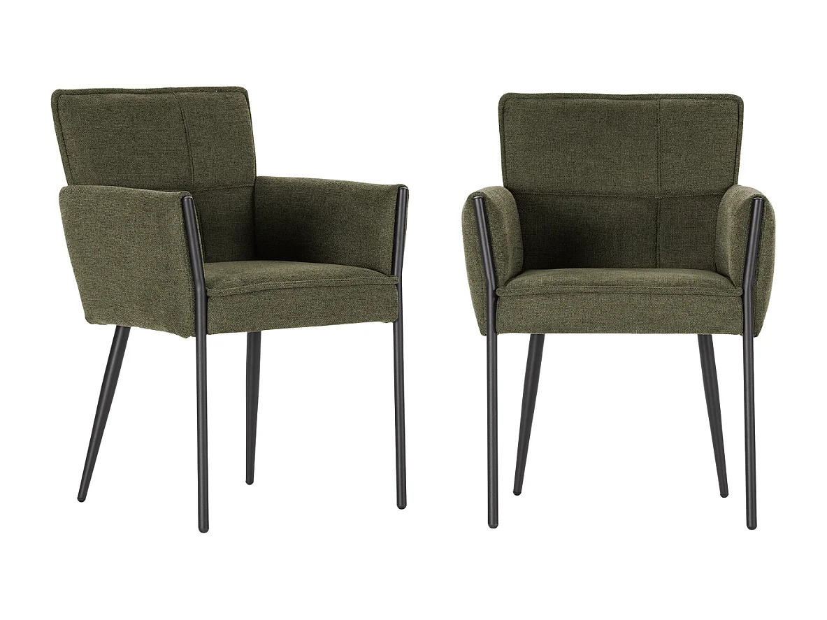 Set of 2 fabric armchairs with metal legs H85 cm - ELINA