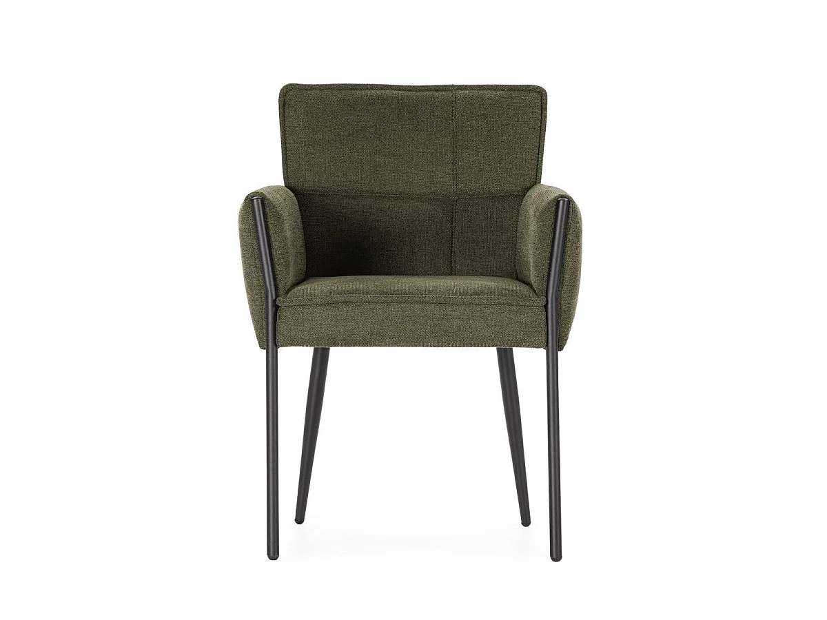 Lot de 2 fauteuils en tissu avec pieds en métal H85 cm - ELINA