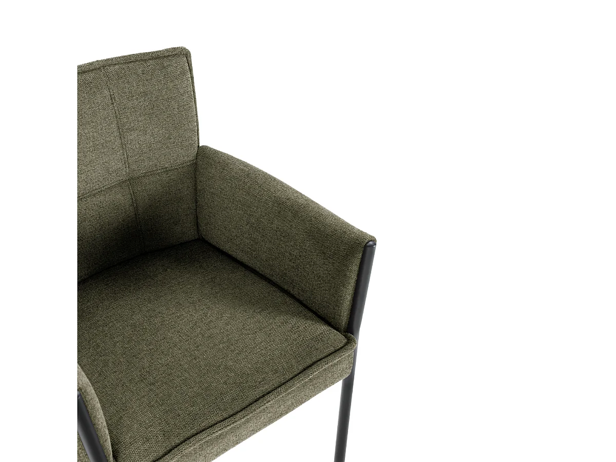 Lot de 2 fauteuils en tissu avec pieds en métal H85 cm - ELINA