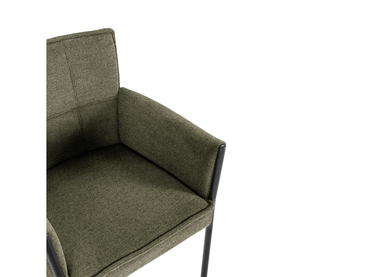 Lot de 2 fauteuils en tissu avec pieds en métal H85 cm - ELINA