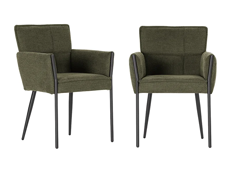 Set of 2 fabric armchairs with metal legs H85 cm - ELINA