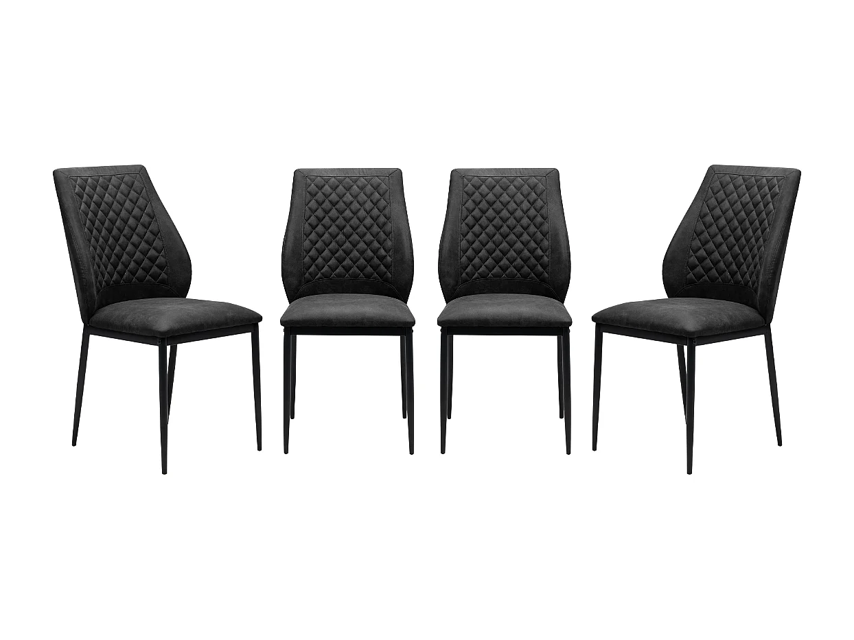 Set di 4 sedie in tessuto con struttura in metallo H90 cm - SAELA