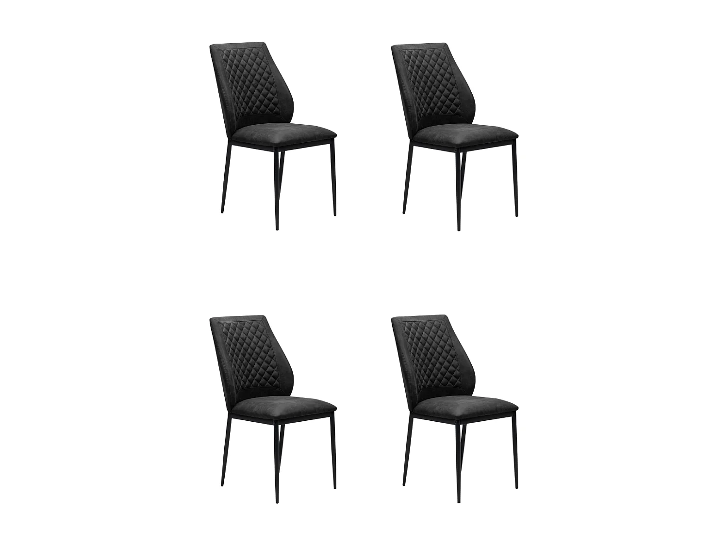 Set di 4 sedie in tessuto con struttura in metallo H90 cm - SAELA