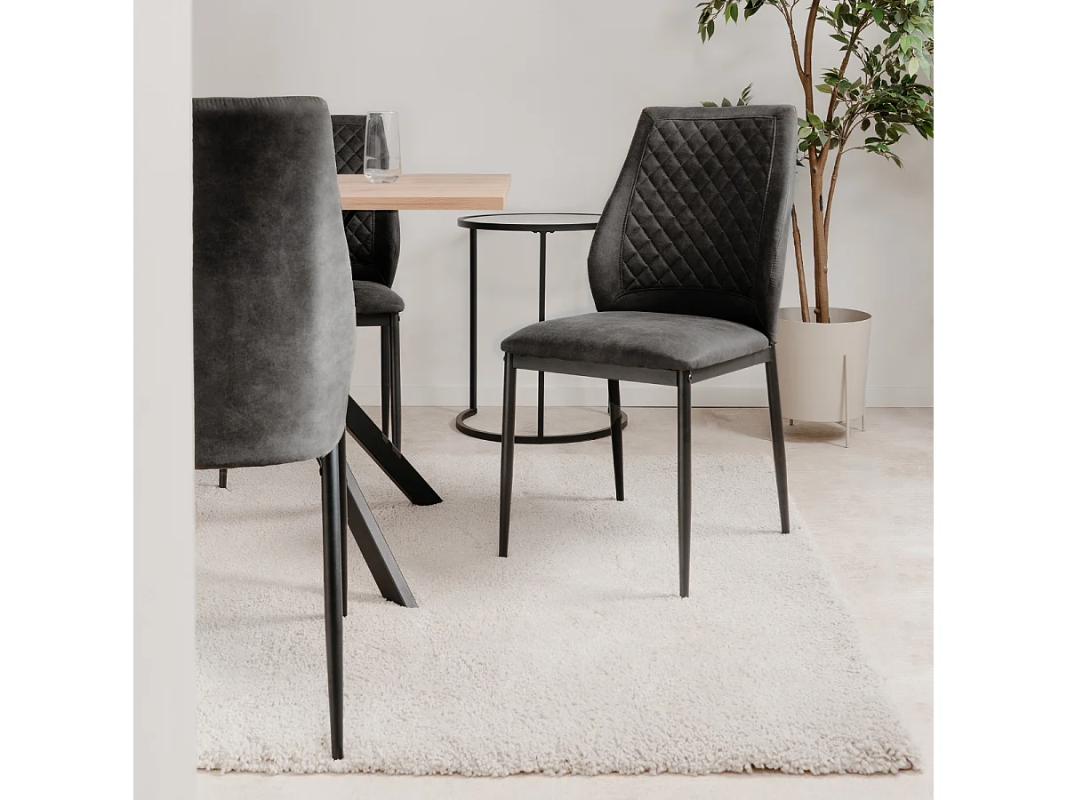 Lot de 4 chaises en tissu avec structure en métal H90 cm - SAELA