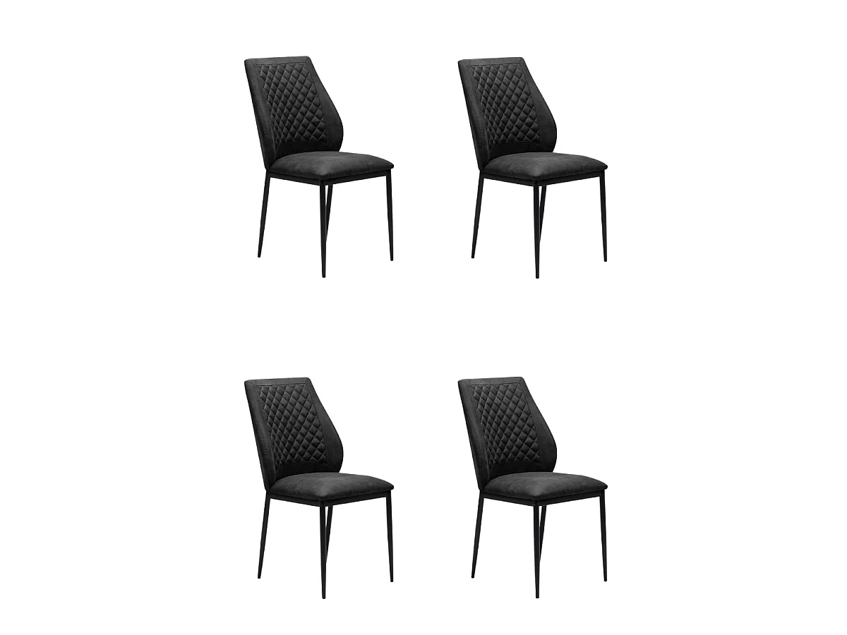 Lot de 4 chaises en tissu avec structure en métal H90 cm - SAELA