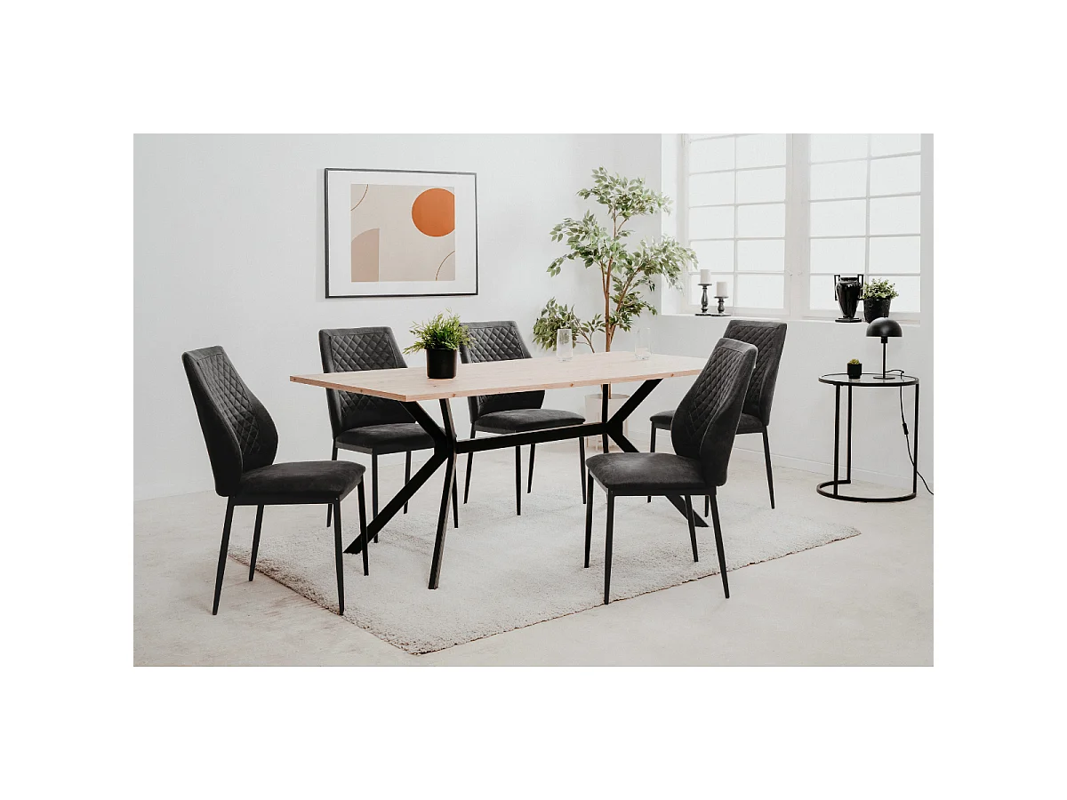 Lot de 4 chaises en tissu avec structure en métal H90 cm - SAELA