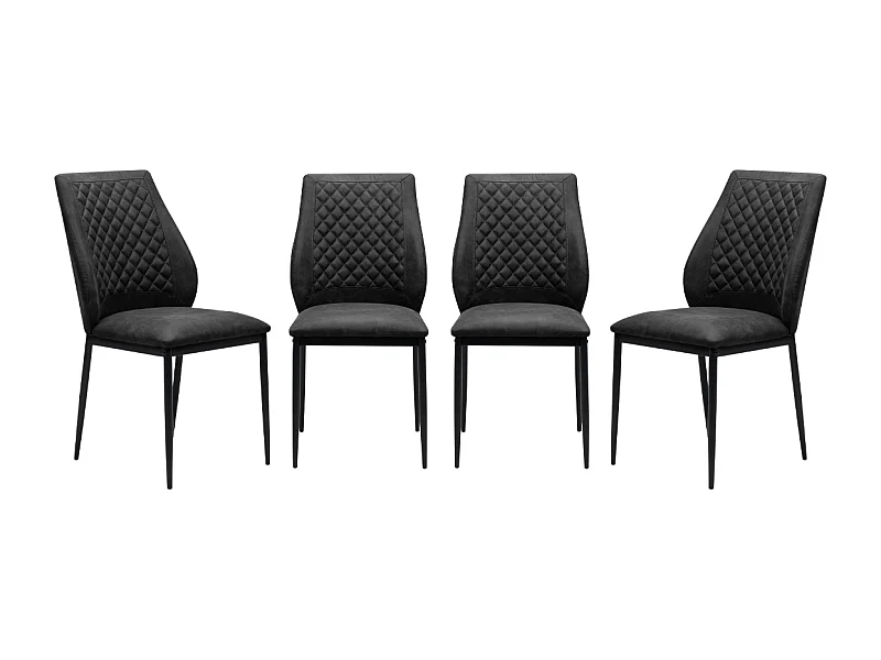 Set di 4 sedie in tessuto con struttura in metallo H90 cm - SAELA