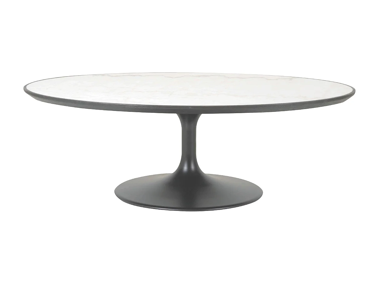 Table basse ovale en marbre blanc TULIPE