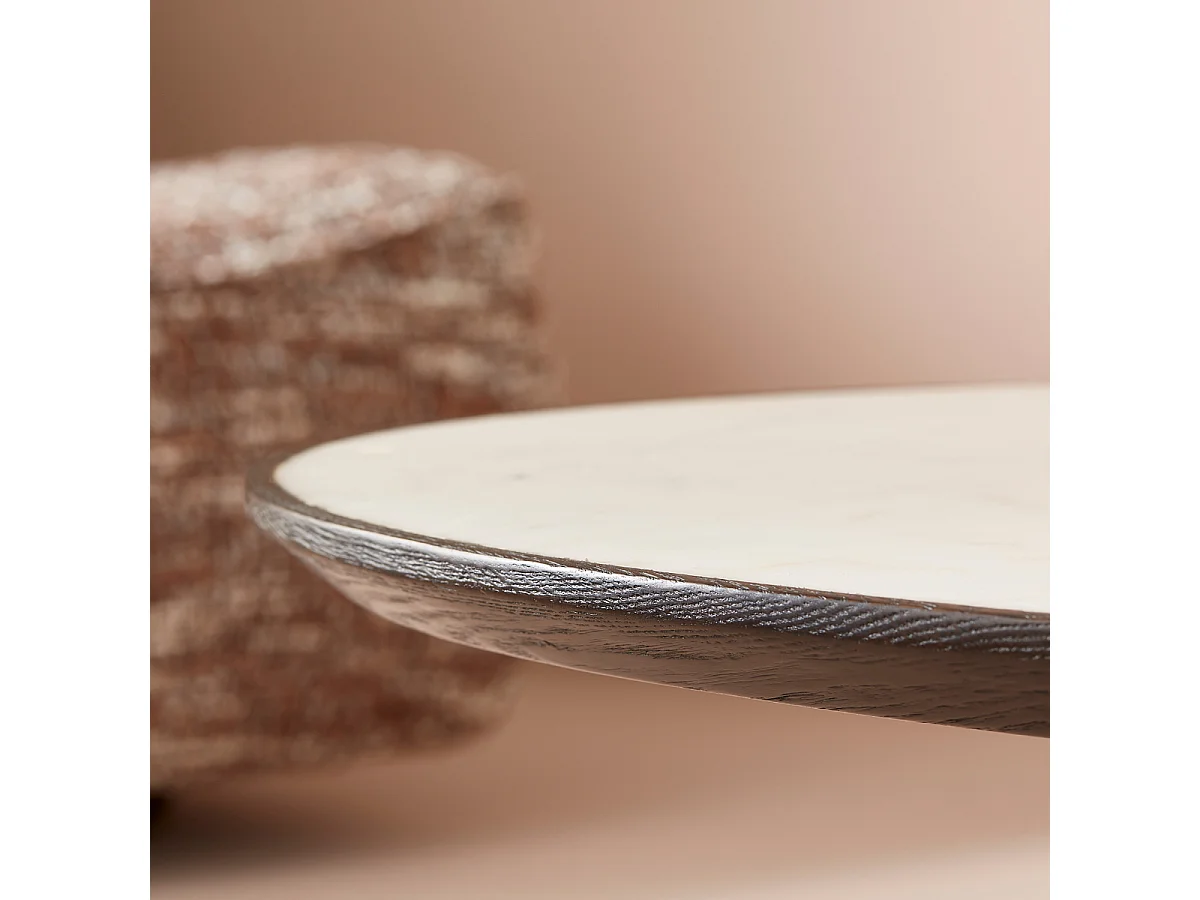 Table basse ovale en marbre blanc TULIPE