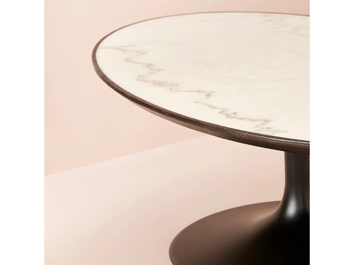 Table basse ovale en marbre blanc TULIPE