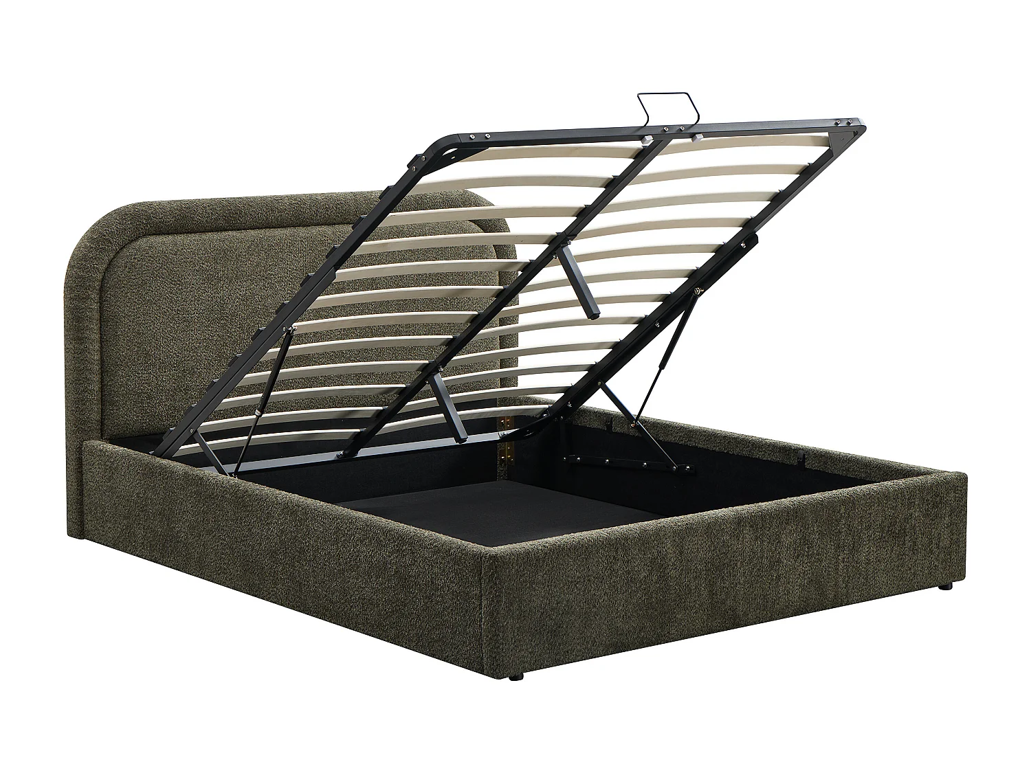 Lit coffre 140 x 190 cm - Tissu bouclette - Vert – FIDOZIA
