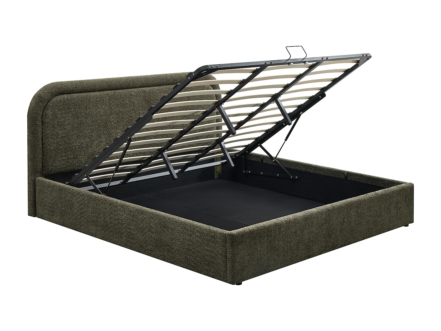 Lit coffre 180 x 200 cm - Tissu bouclette - Vert – FIDOZIA