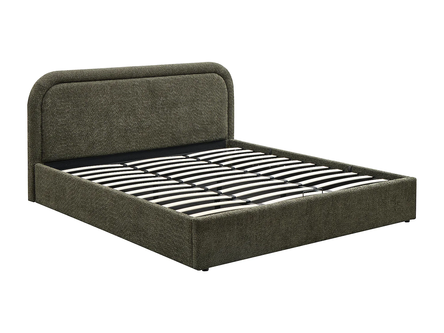 Lit coffre 200 x 200 cm - Tissu bouclette - Vert – FIDOZIA