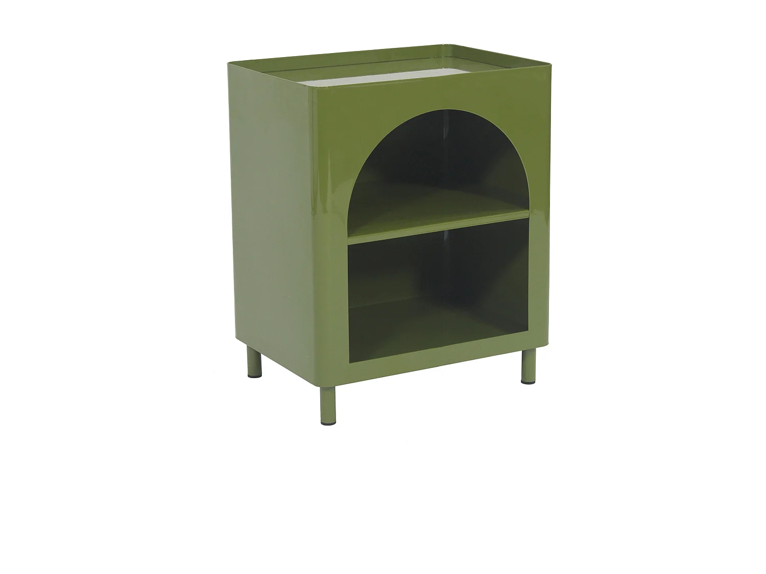 Table de chevet avec rangements - Métal - Vert olive - KITAKO