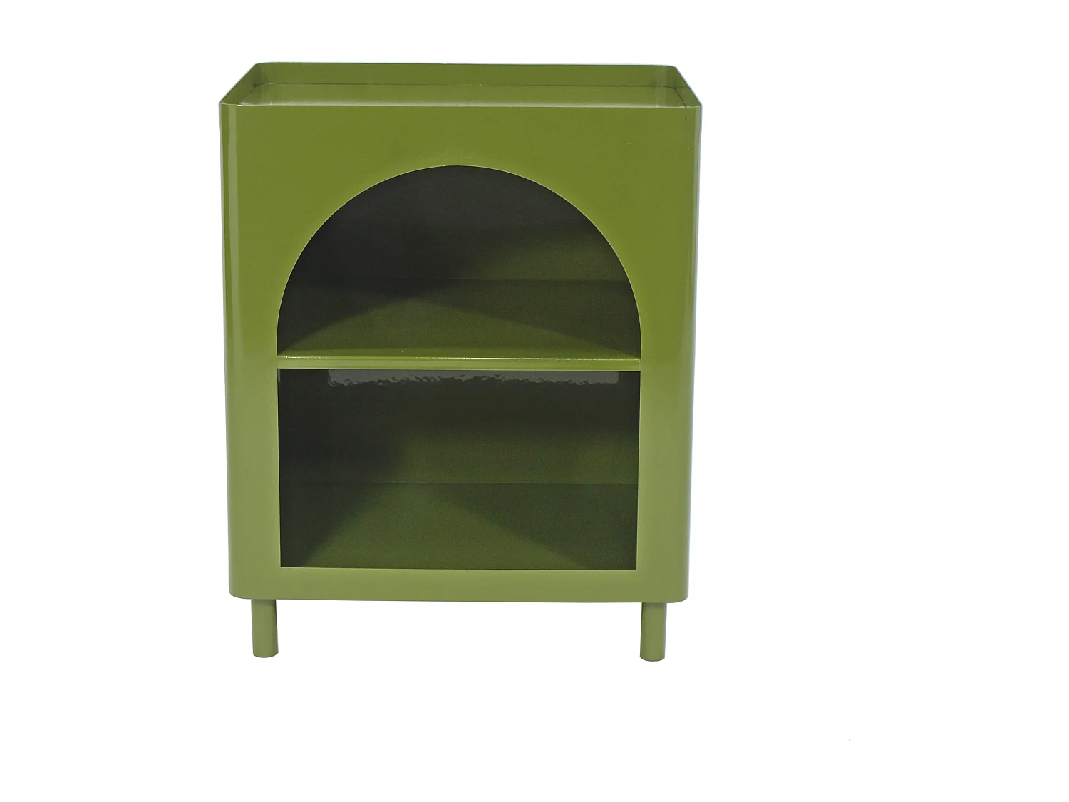Table de chevet avec rangements - Métal - Vert olive - KITAKO