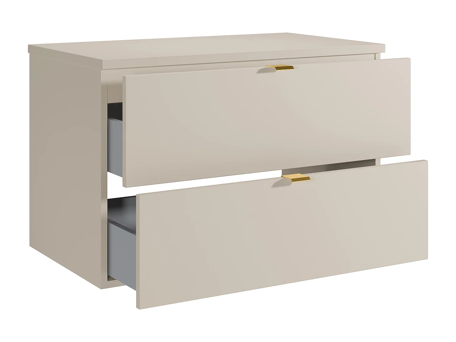 Mobile sotto lavabo sospeso con ripiano Beige 80 cm - LAVENA