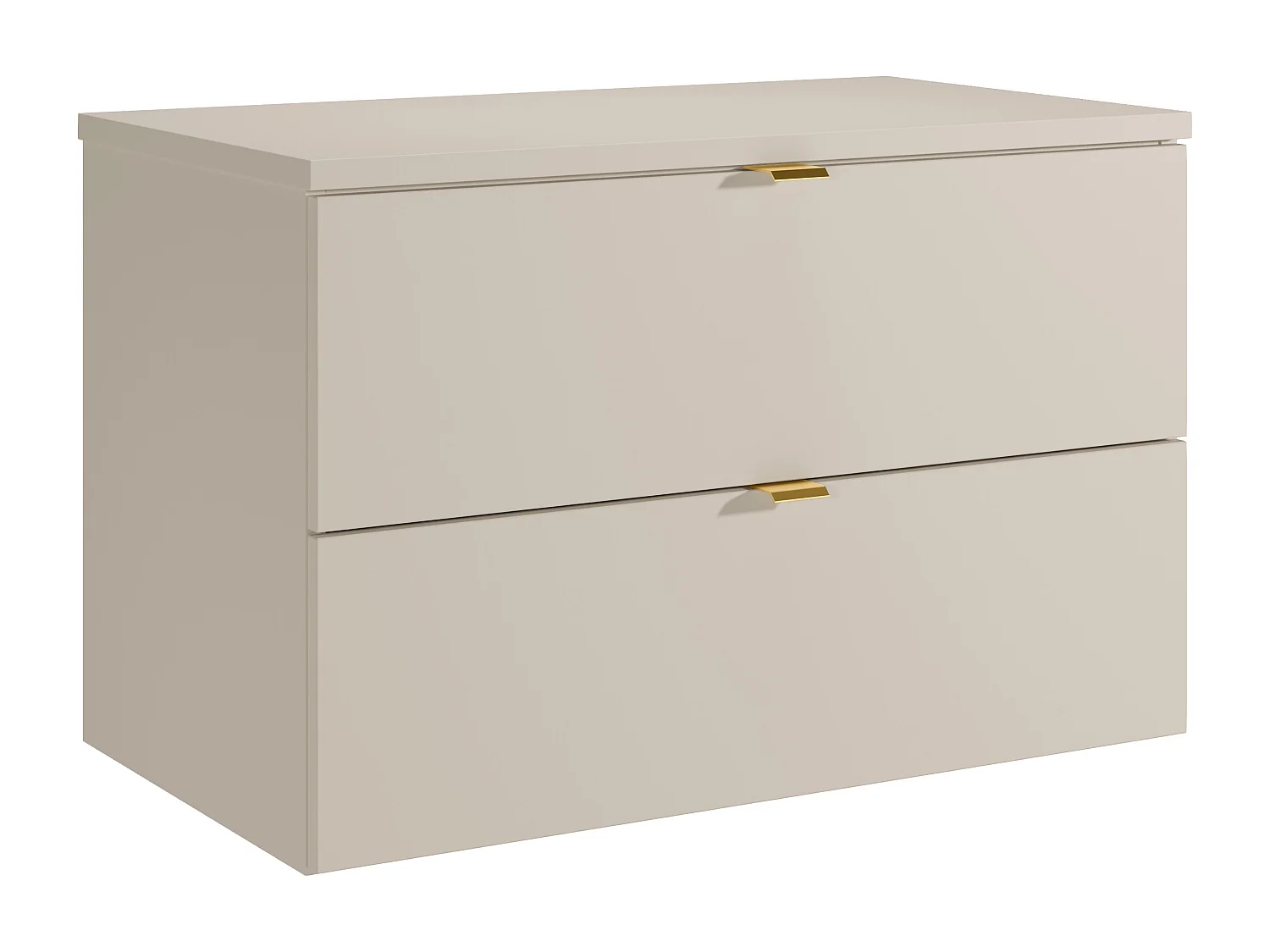 Mobile sotto lavabo sospeso con ripiano Beige 80 cm - LAVENA