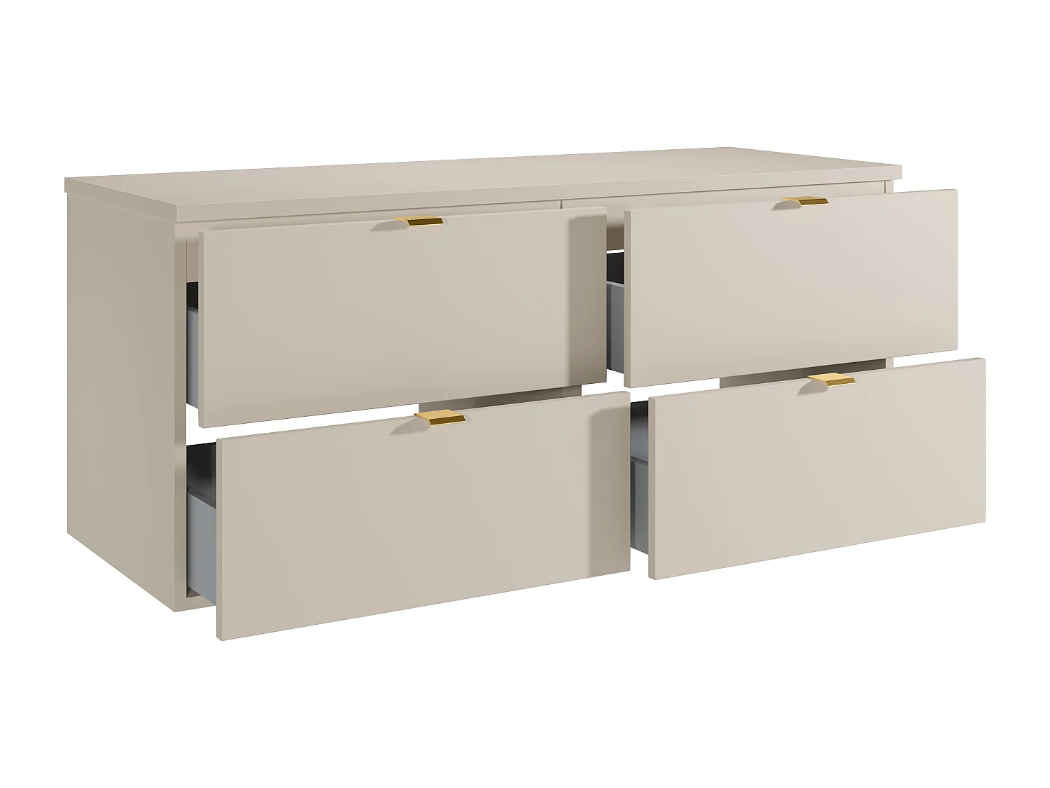 Mobile sotto lavabo sospeso con ripiano Beige 120 cm - LAVENA