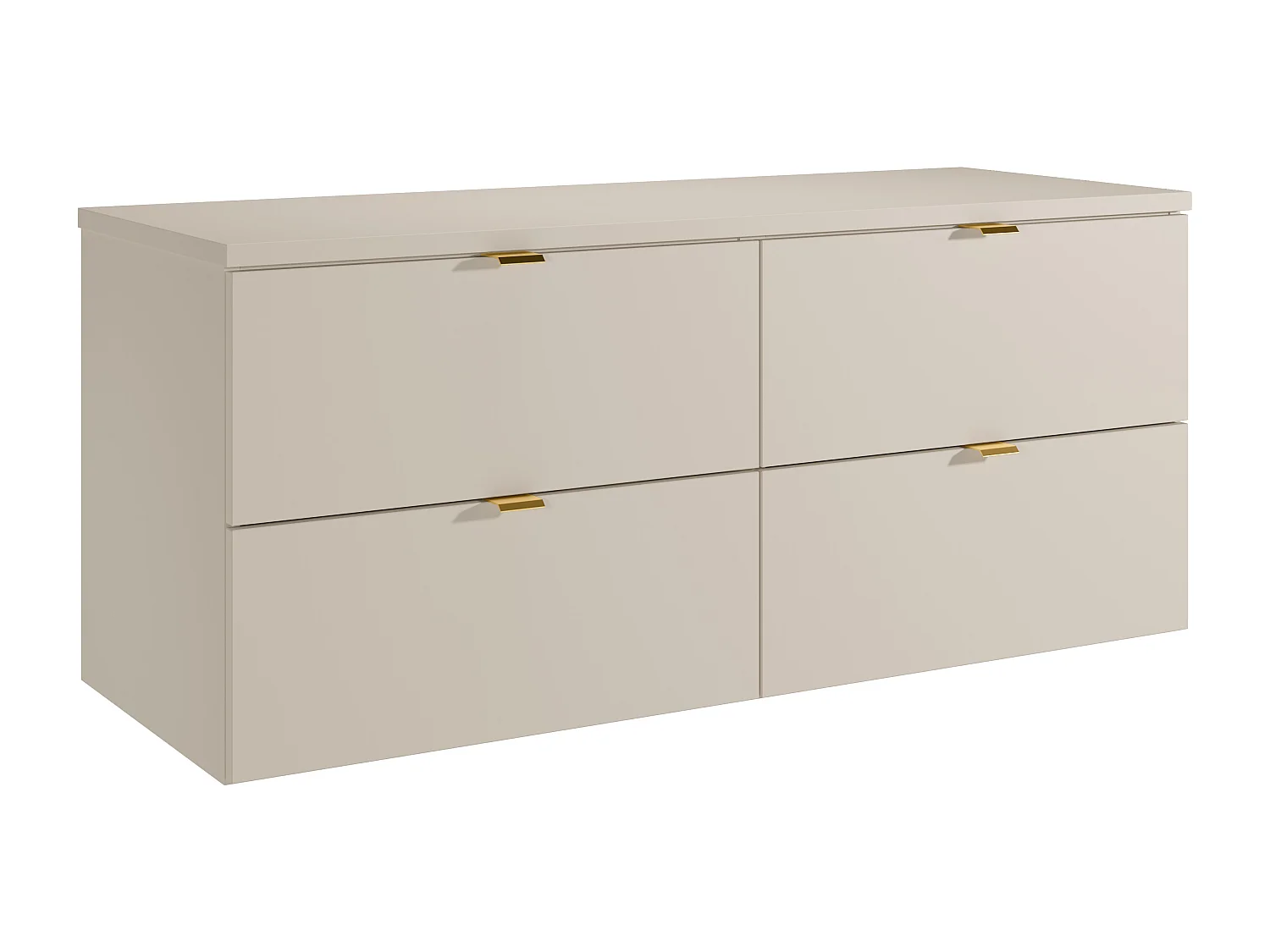 Mobile sotto lavabo sospeso con ripiano Beige 120 cm - LAVENA