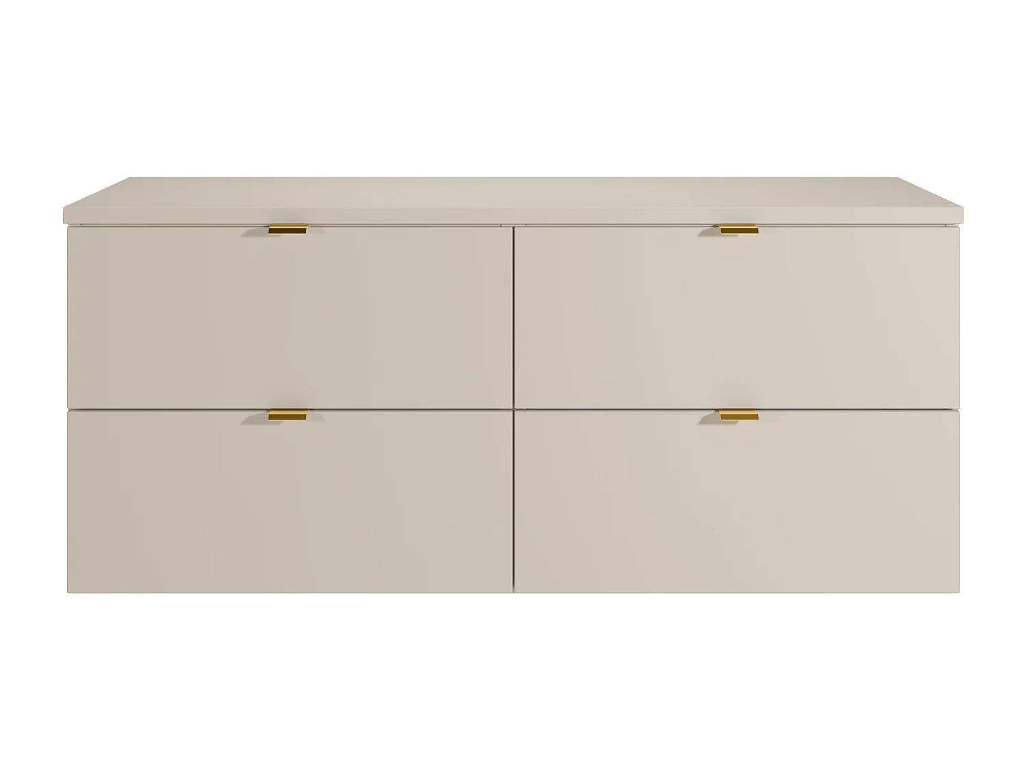 Mobile sotto lavabo sospeso con ripiano Beige 120 cm - LAVENA
