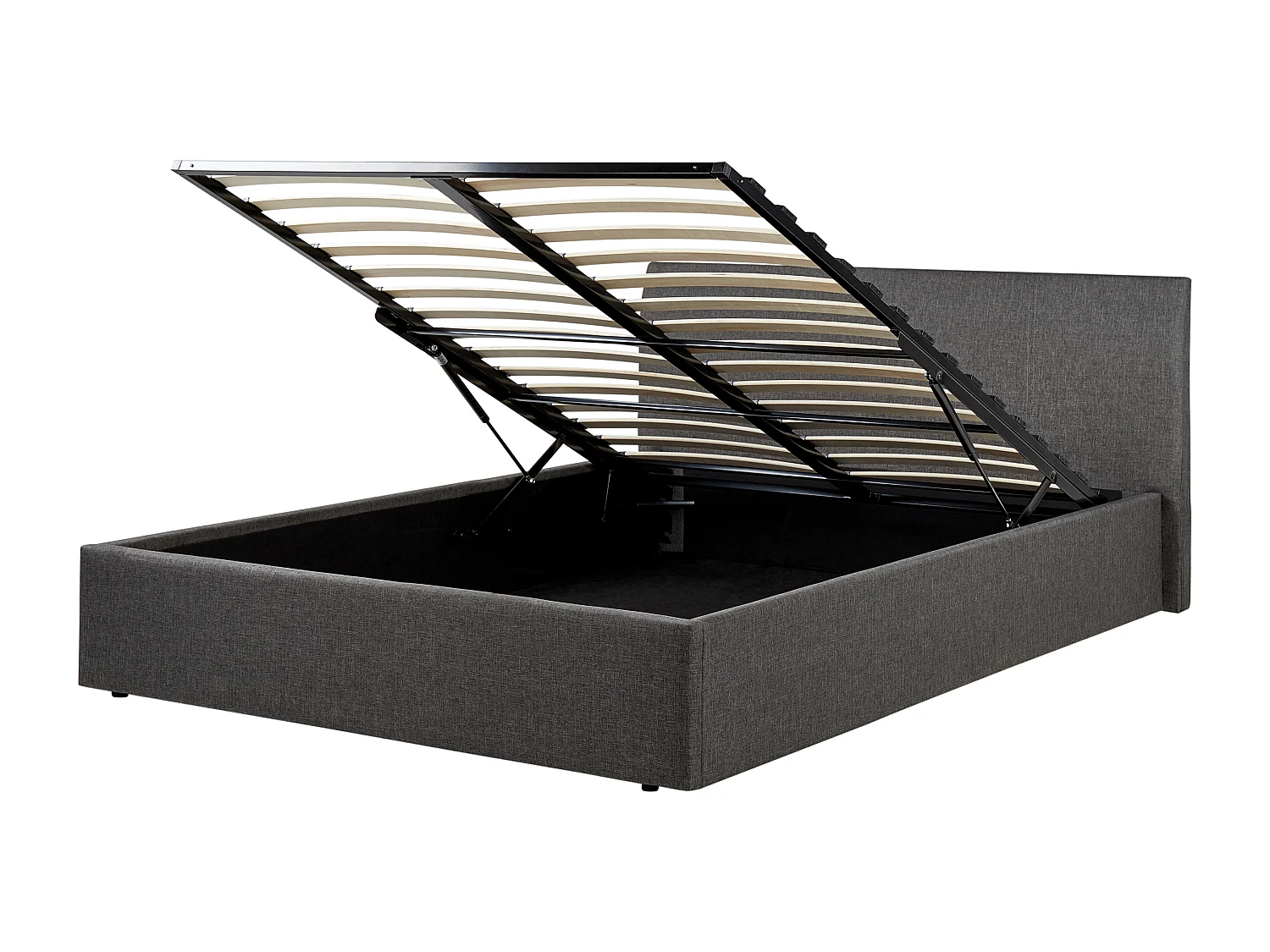 Lit ottoman Tissu ORBEY 140 x 200 cm Gris