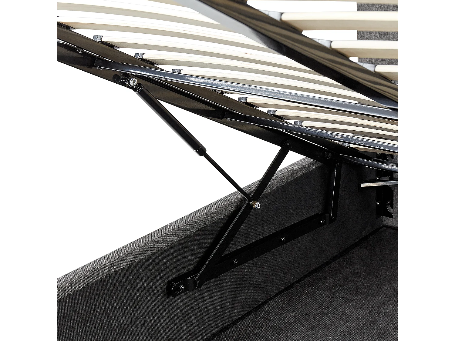 Lit ottoman Tissu ORBEY 140 x 200 cm Gris