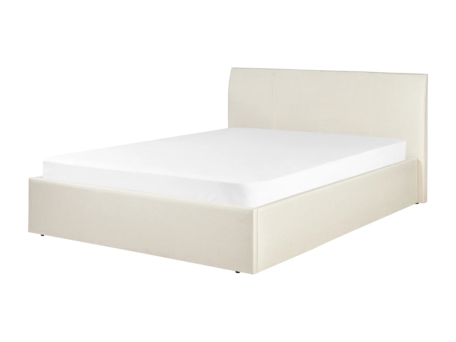 Bed met opbergruimte Stof ORBEY 140 x 200 cm Lichtbeige