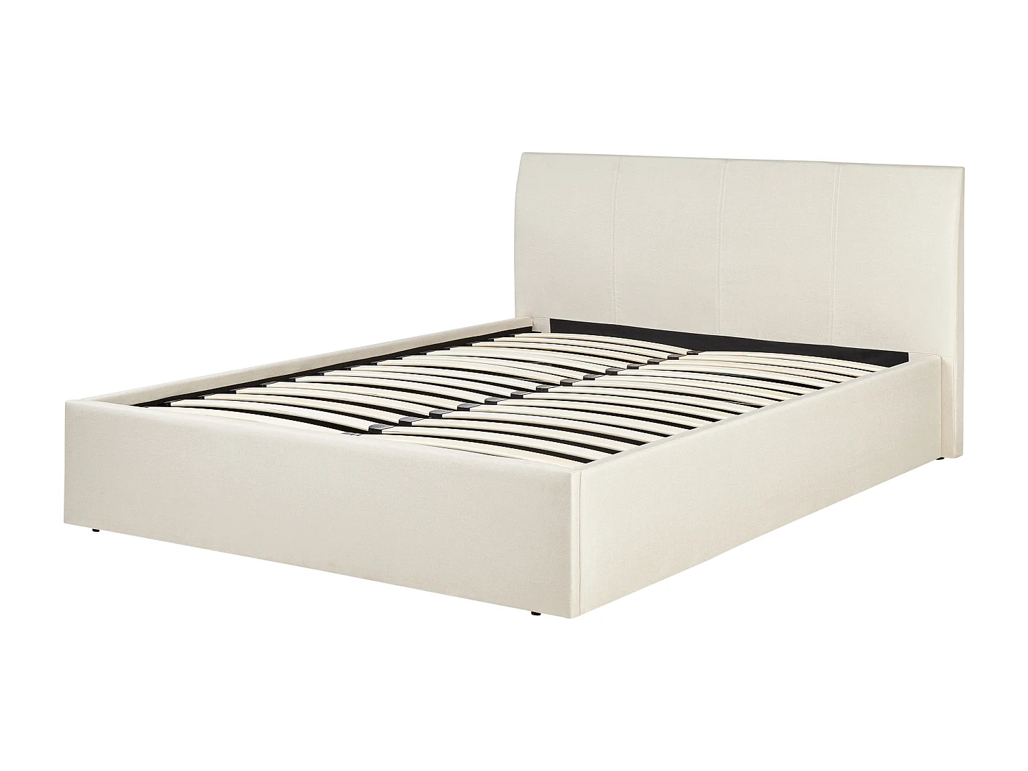 Bed met opbergruimte Stof ORBEY 140 x 200 cm Lichtbeige