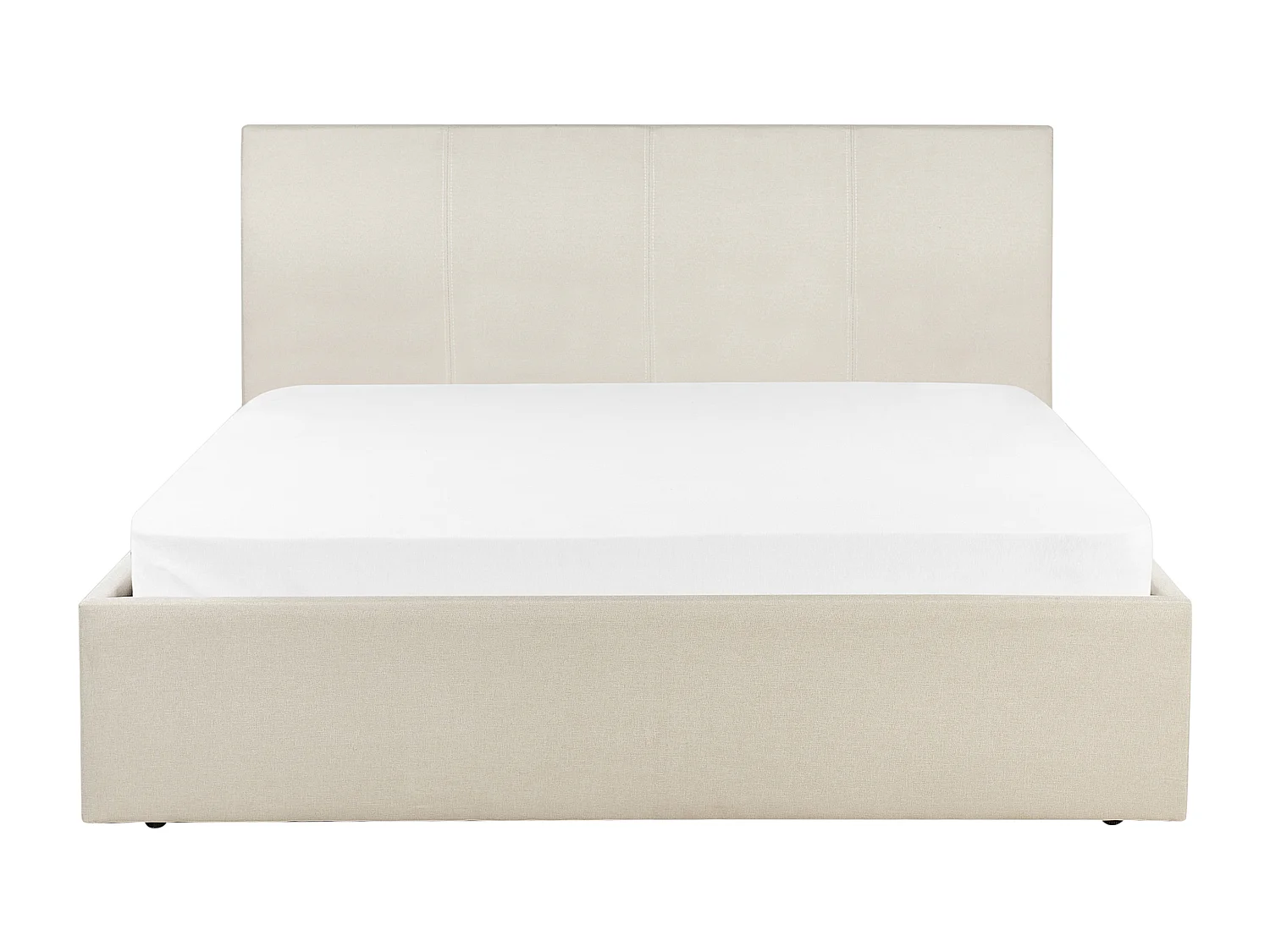 Bed met opbergruimte Stof ORBEY 140 x 200 cm Lichtbeige