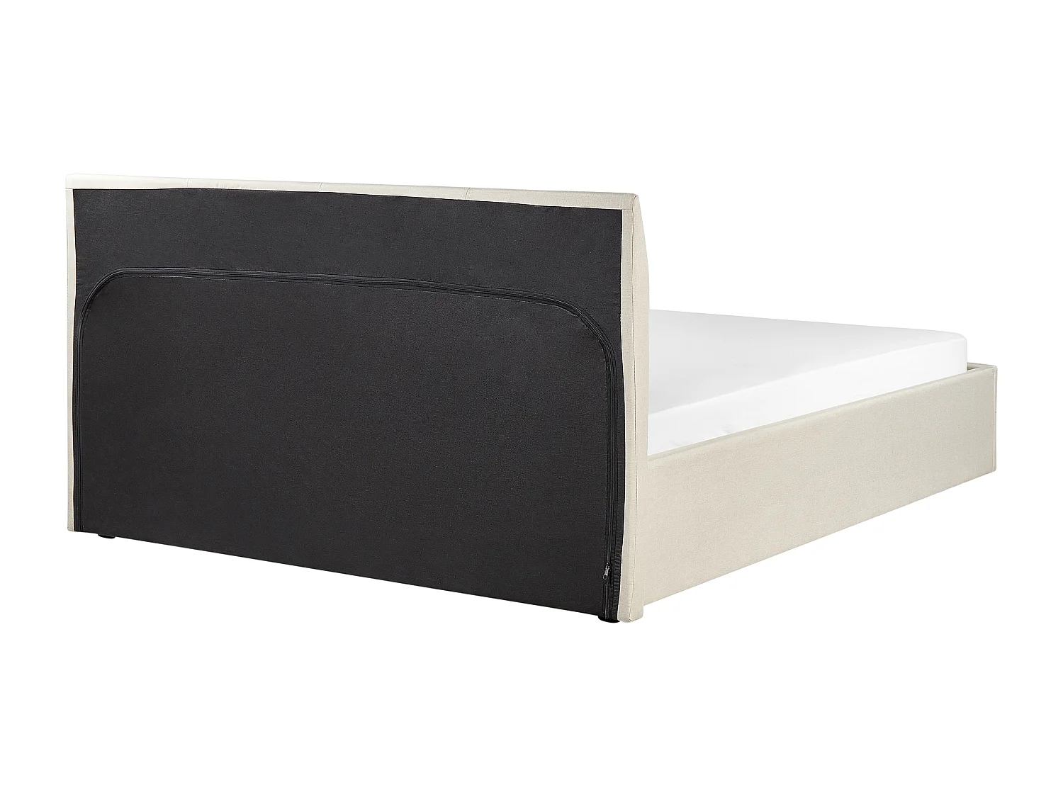 Bed met opbergruimte Stof ORBEY 140 x 200 cm Lichtbeige