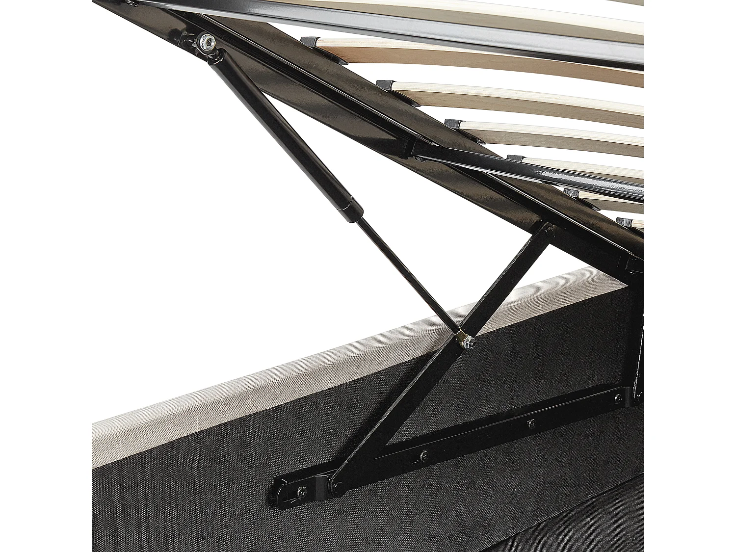 Bed met opbergruimte Stof ORBEY 140 x 200 cm Lichtbeige