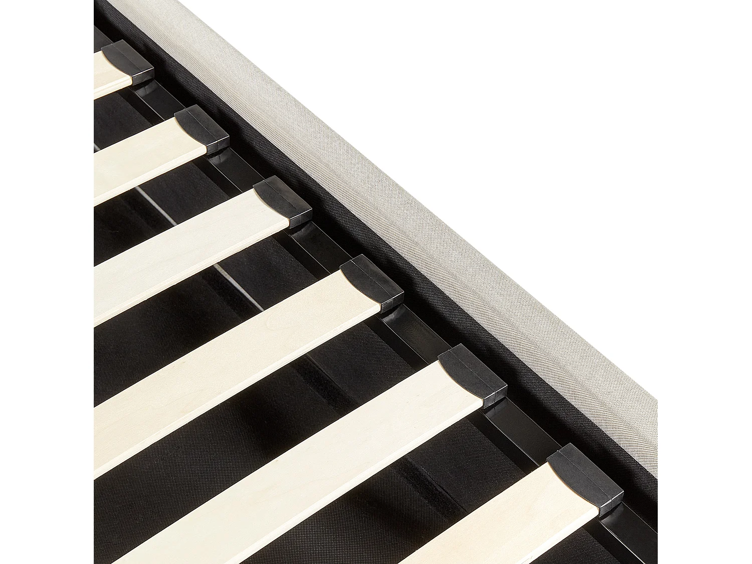 Bed met opbergruimte Stof ORBEY 140 x 200 cm Lichtbeige