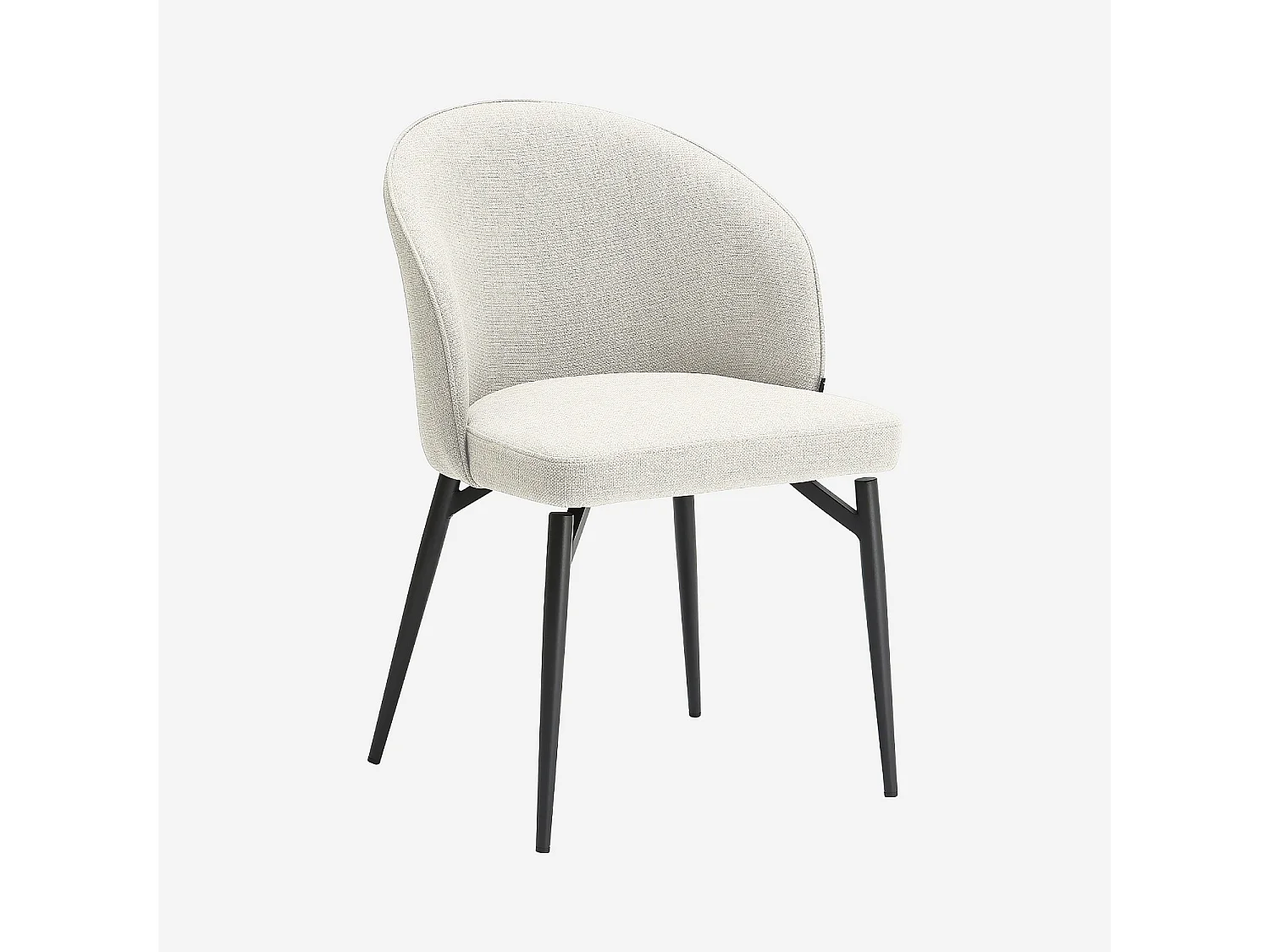 Habitat - Lot de 2 chaises en tissu et métal - Beige - Spinne