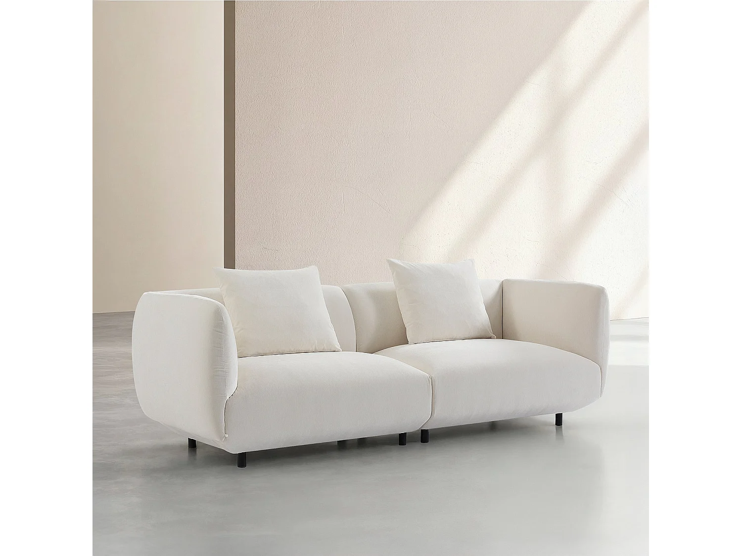 Canapé 4 places en tissu - Écru