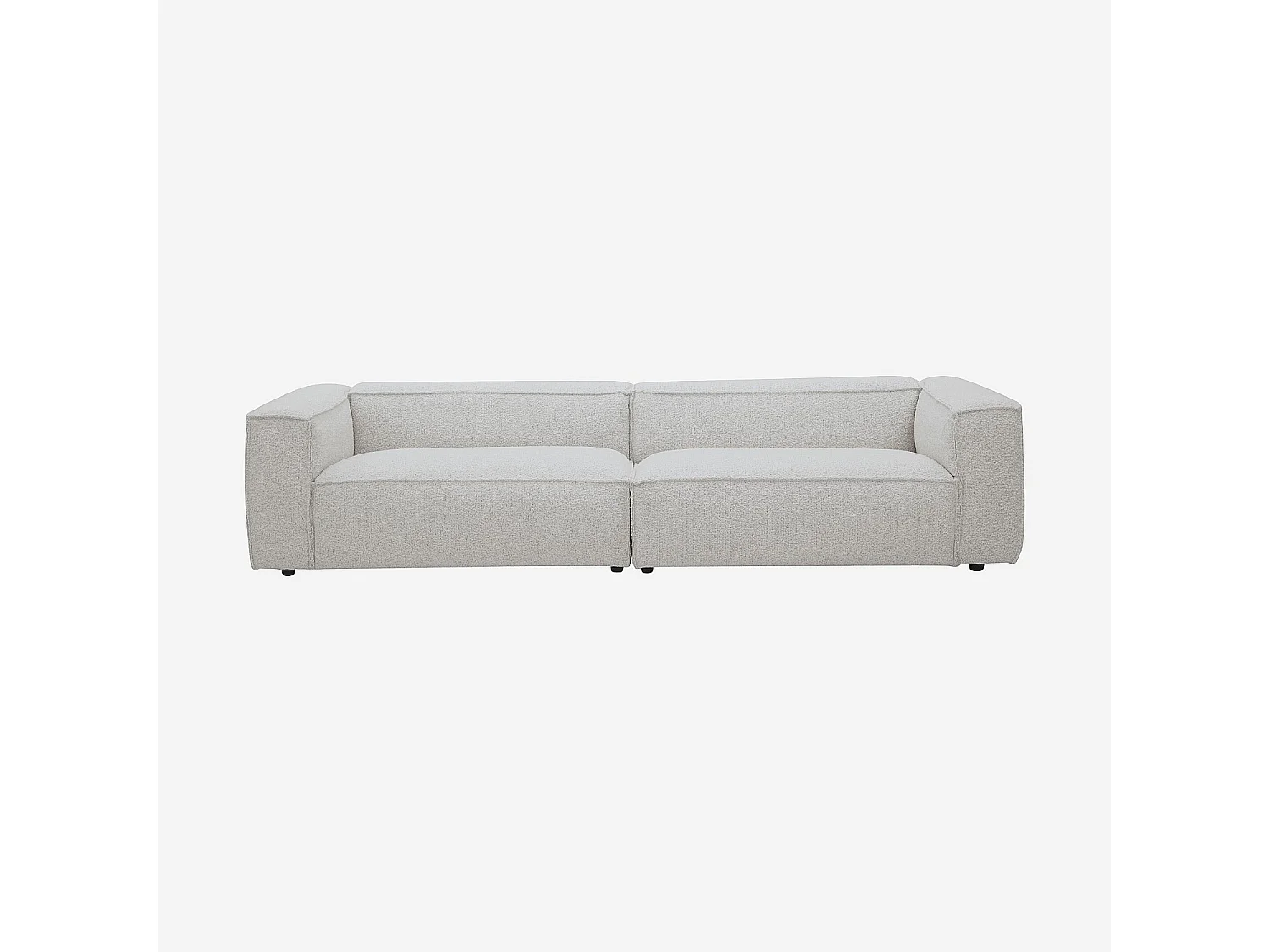 Canapé 4 places en tissu bouclette - Beige mélangé
