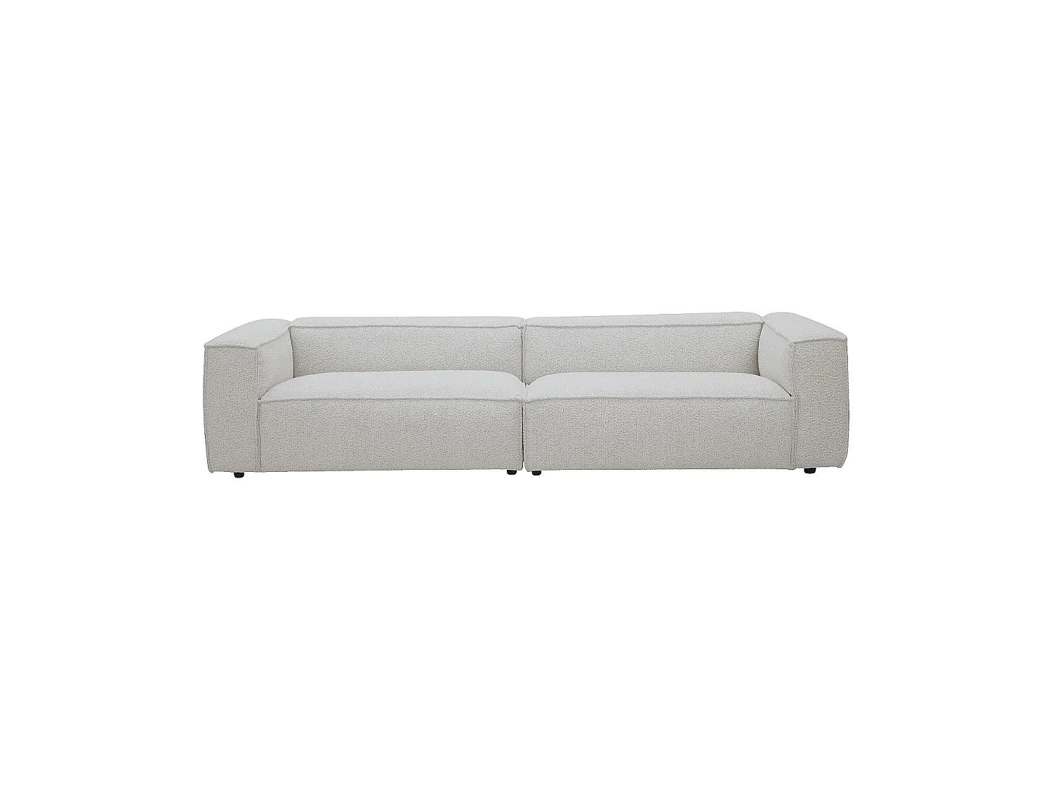 Habitat - Canapé 4 places en tissu bouclette - Beige mélangé - Kuti