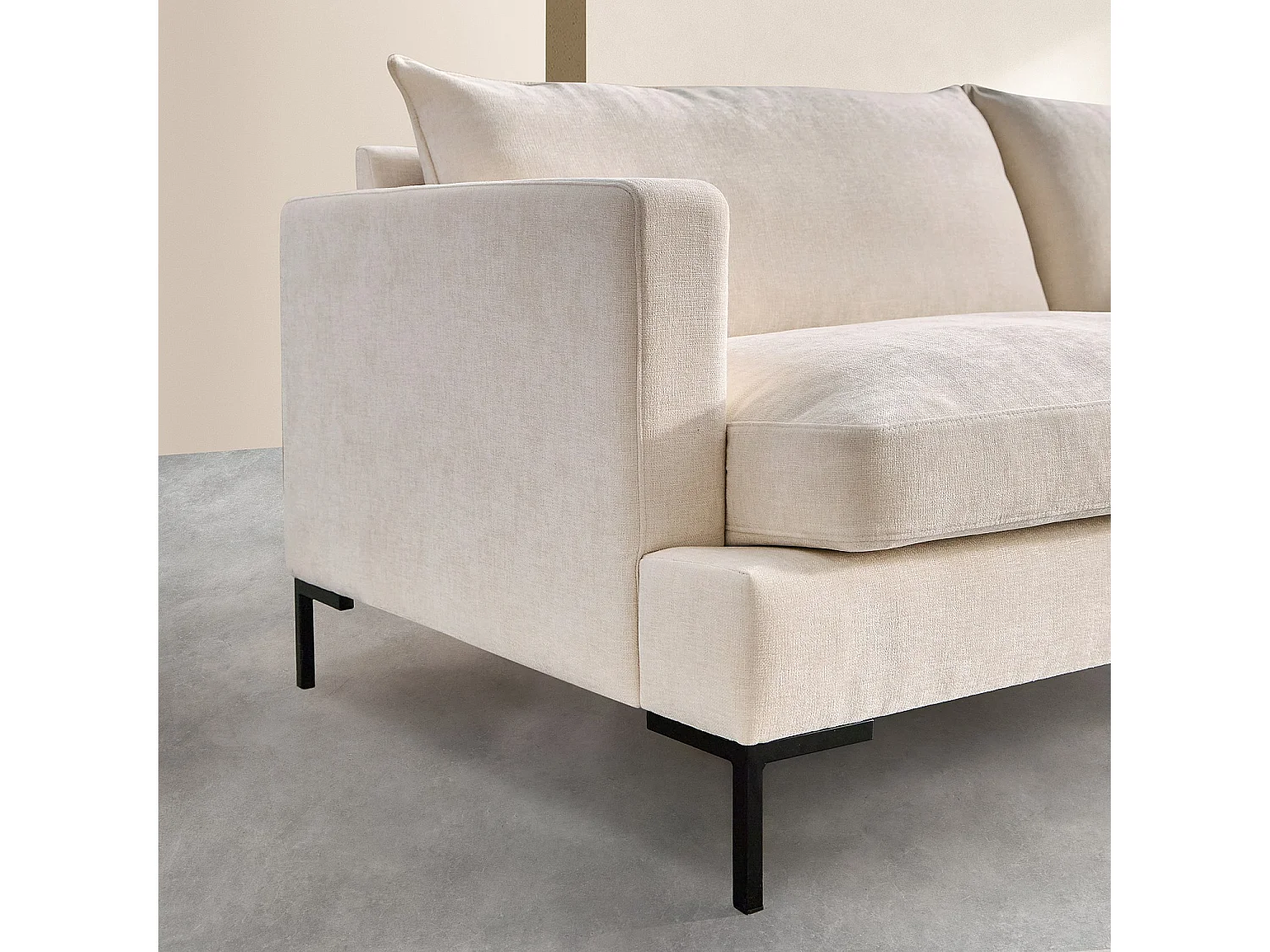 Habitat - Canapé 3 places en tissu Kumal garni de plumes - Écru - Sierra