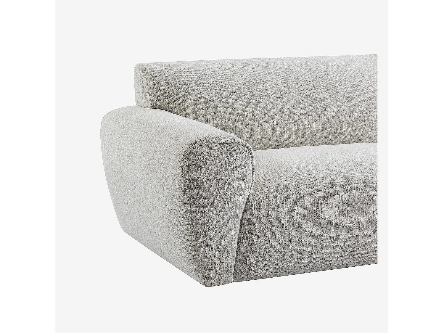 Canapé 4 places en tissu chenille - Écru mélangé