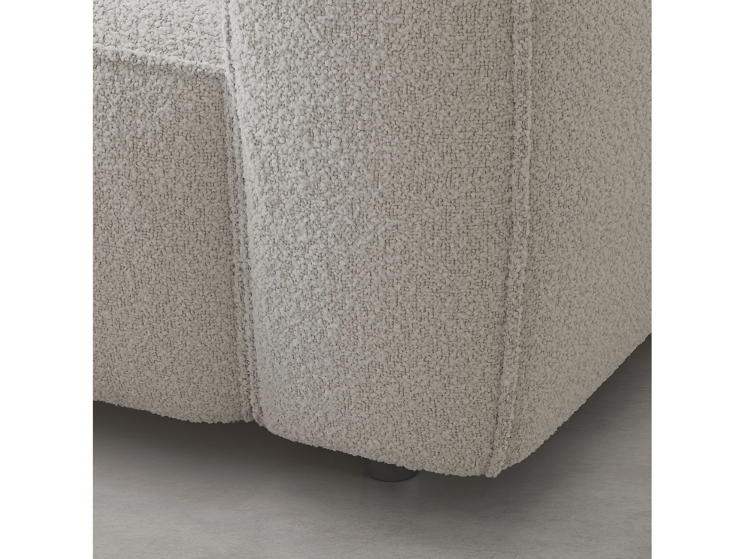 Canapé d'angle gauche en tissu bouclette - Beige mélangé