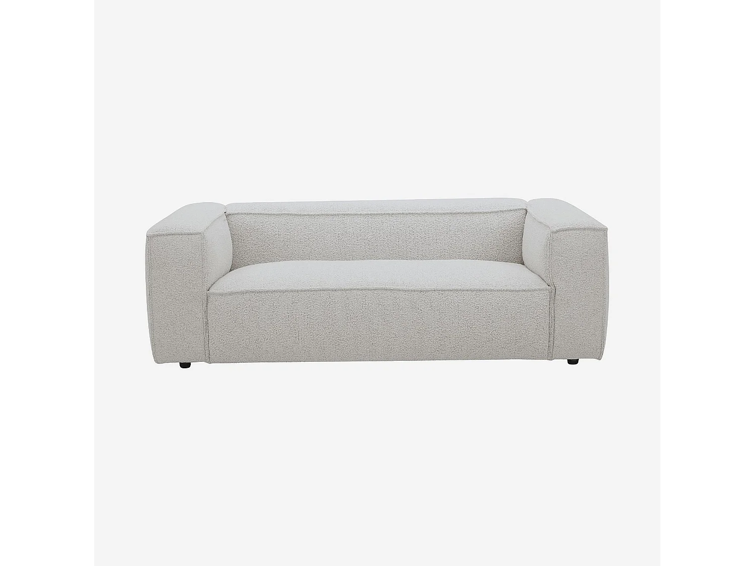 Canapé 2 places en tissu bouclette - Beige mélangé