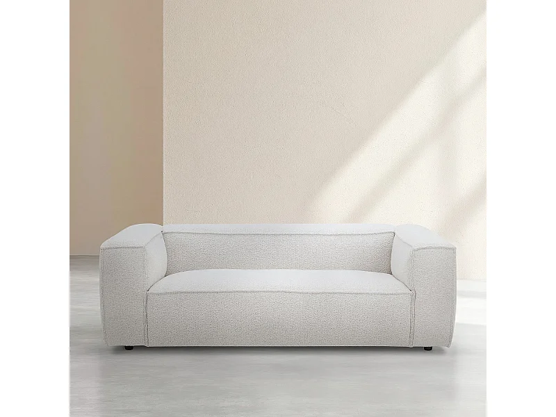 Habitat - Canapé 2 places en tissu bouclette - Beige mélangé - Kuti