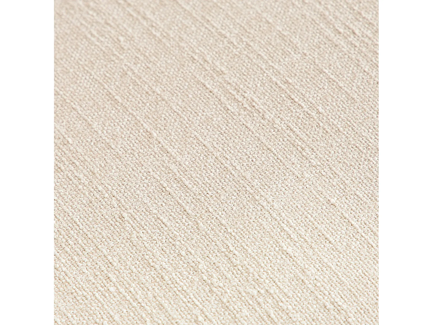 Canapé d'angle gauche en tissu bouclette courte Mira - Ivoire