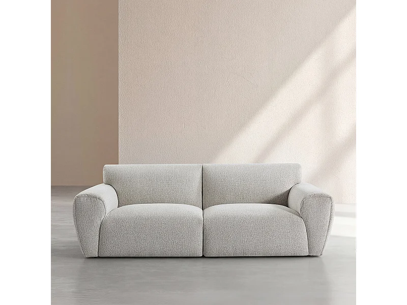 Habitat - Canapé 3 places en tissu chenille - Écru mélangé - Azalee