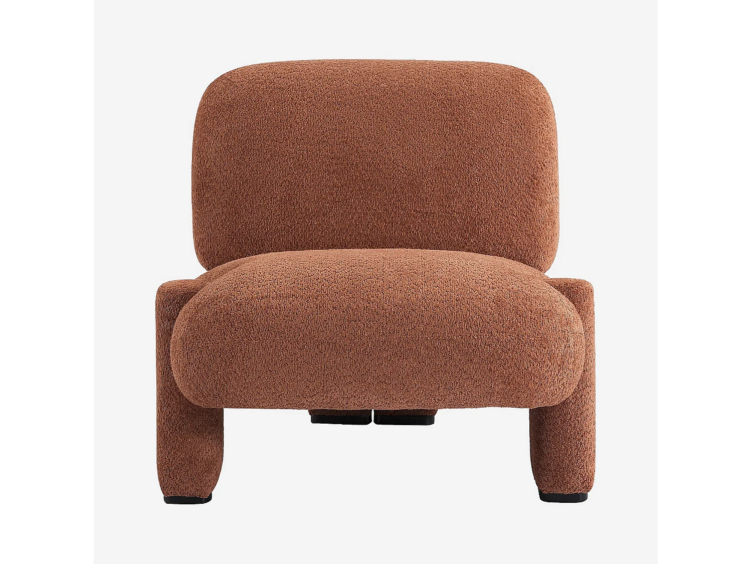 Habitat - Fauteuil en tissu bouclette - Terracotta - Pineto