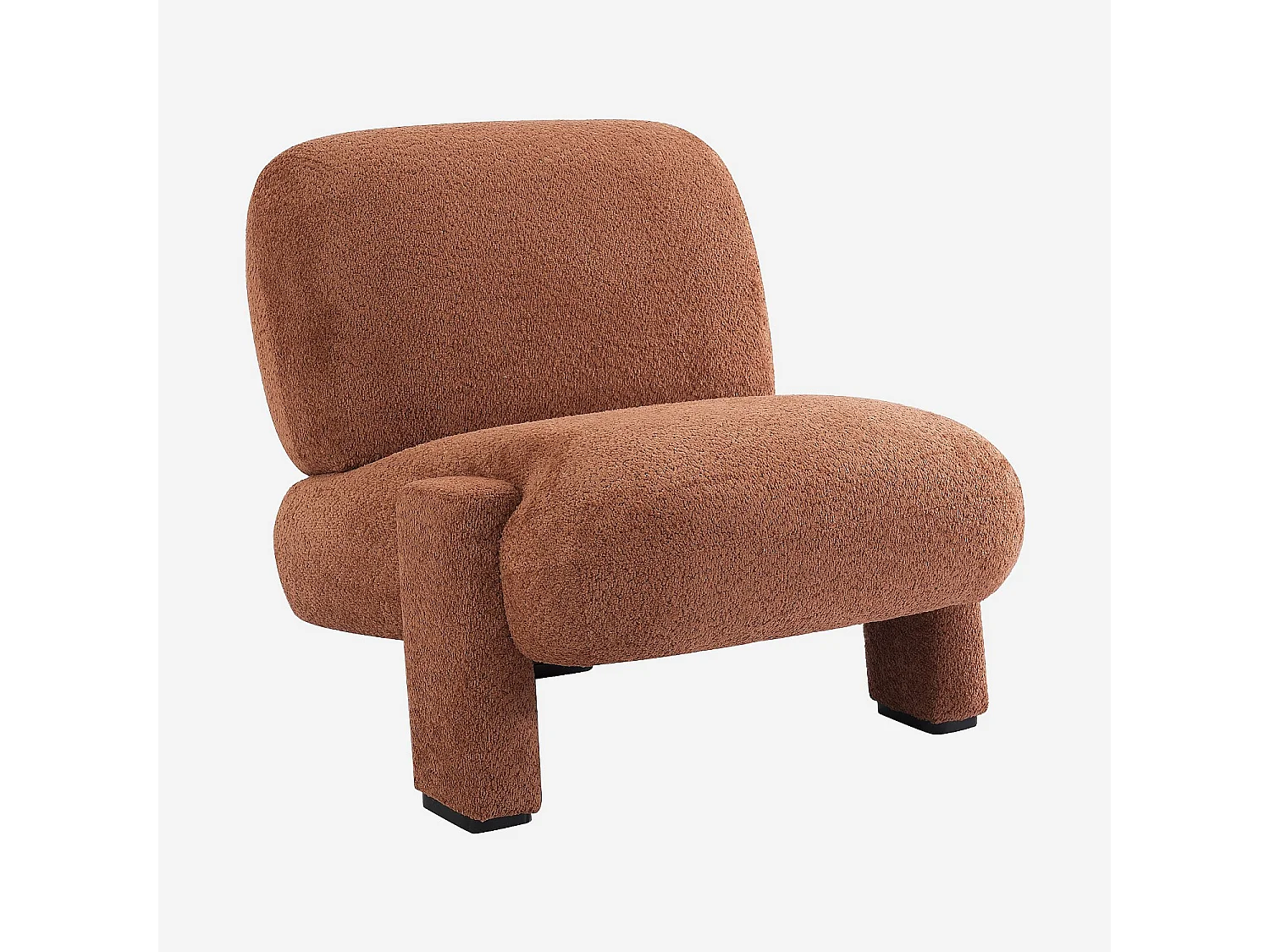 Habitat - Fauteuil en tissu bouclette - Terracotta - Pineto