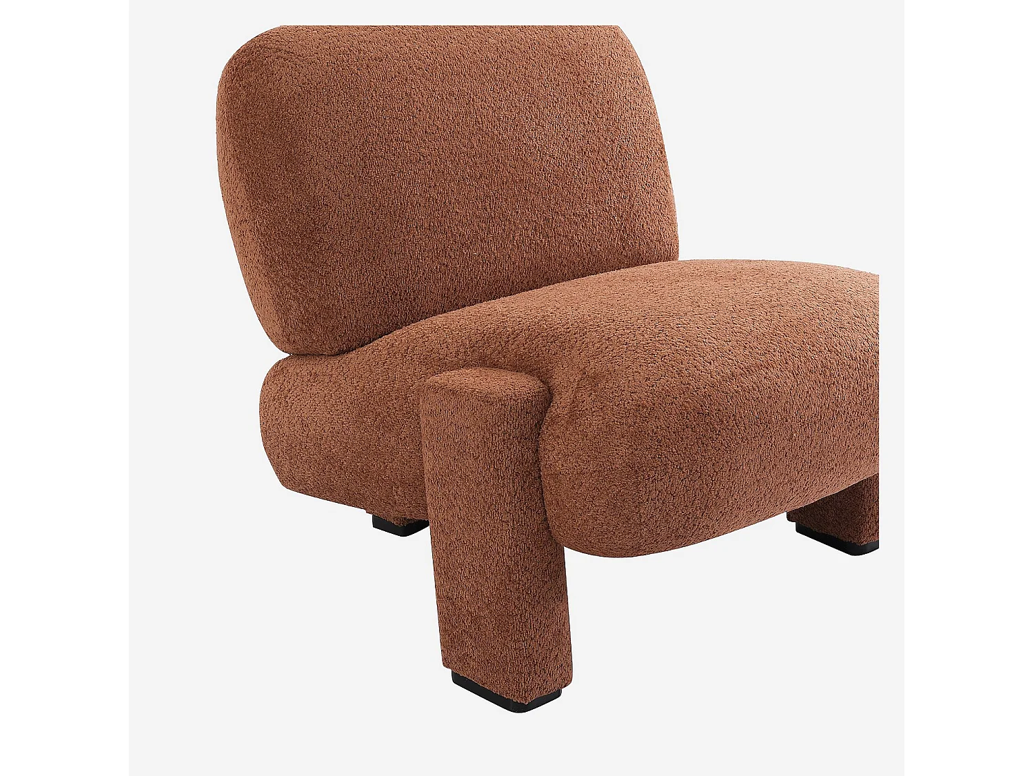 Habitat - Fauteuil en tissu bouclette - Terracotta - Pineto