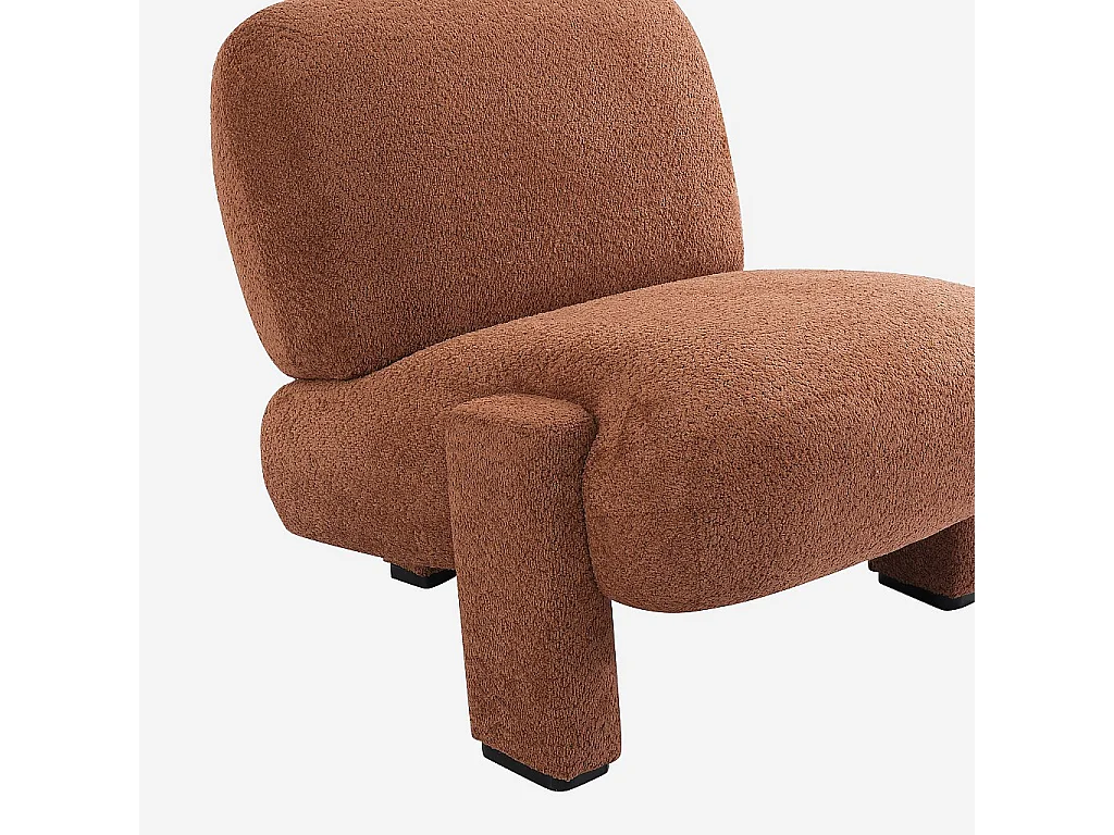 Habitat - Fauteuil en tissu bouclette - Terracotta - Pineto