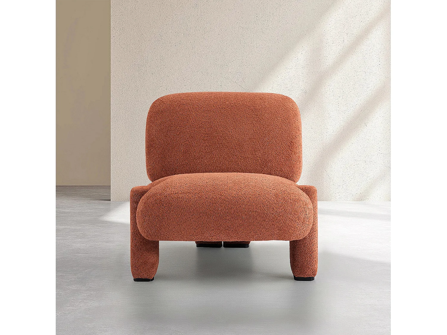 Habitat - Fauteuil en tissu bouclette - Terracotta - Pineto