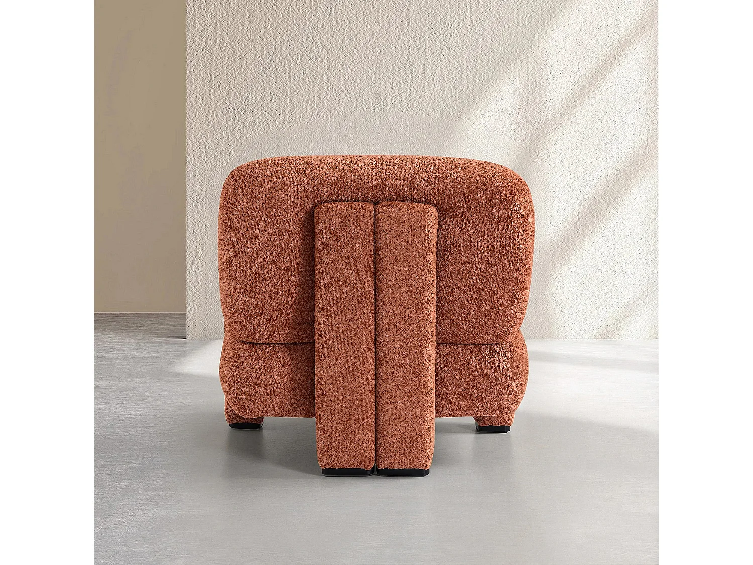 Habitat - Fauteuil en tissu bouclette - Terracotta - Pineto